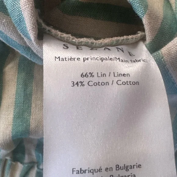 Striped Green sezane Jaques pants trousers xs 34 - Picture 5 of 6